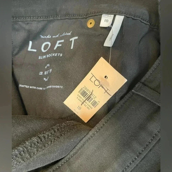 Loft Skinny Black Shimmer Jeans Size  18 - Picture 9 of 10